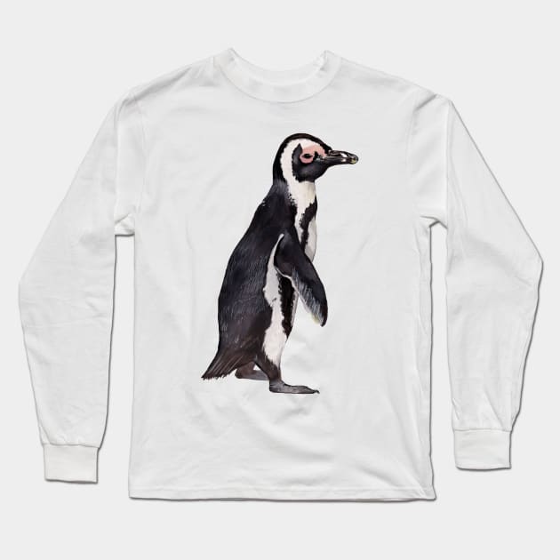 African Penguin Long Sleeve T-Shirt by IndiasIllustrations